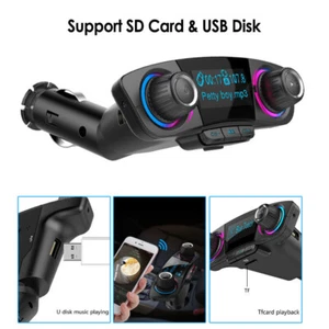 Car Bluetooth FM Transmitter Wireless Handsfree Kit MP3 Player USB Dual Charger - Zdjęcie 1 z 11