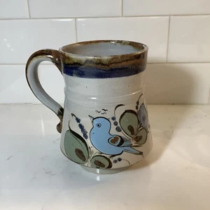 Ken Edwards Pottery Mug 24oz Extra Large with Blue Bird/Signed Mexico KE - Picture 1 of 6