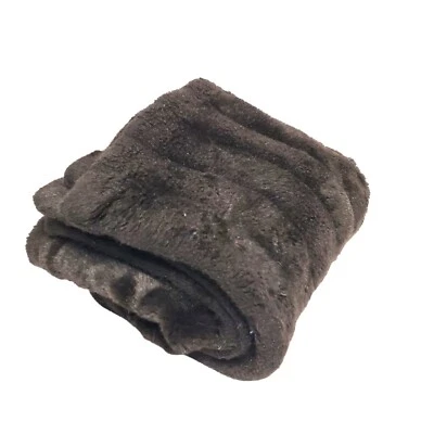 CHARTER CLUB Throw Blanket Faux Brown Mink Fur Velvet Underside Cozy 47 X 58 - Image 1 of 4