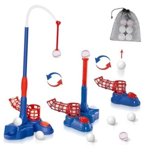 4-in-1 T Ball Set for Kids Ages 3-8, Baseball Tee Set for Kids 3-5, 5-8, Blue - Picture 1 of 7