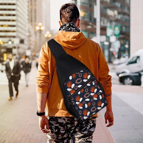 Chicago Bears Print Crossbody Bag One Shoulder Travel Bag Portable Backpack Cover