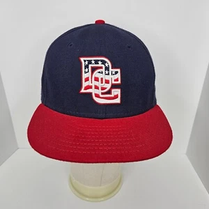 Washington Nationals New Era 59Fifty Baseball Hat Blue DC Stars Stripes - 7 3/8 - Picture 1 of 9
