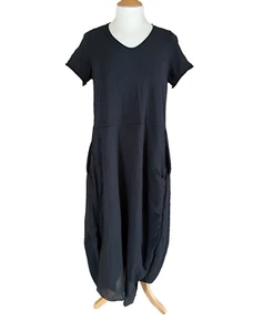 Maternity Dress From Mama B sz M Canna Long Black Stretch cotton Made in Italy - Picture 1 of 23