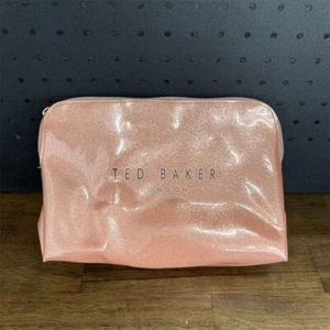 Ted Baker Lilley Glitter Makeup Bag Rose Gold Zipper Closure 10" - Picture 1 of 8