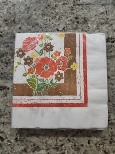 VTG Pack Of Hallmark Ambassador Fall Flowers Luncheon Napkins 16ct New - Picture 1 of 5