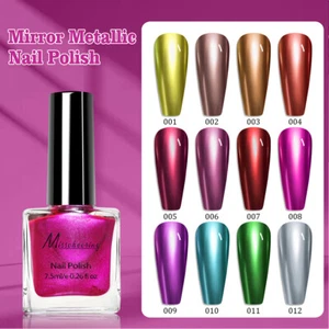 Esmalte de uñas metálico efecto espejo mágico cromado esmalte de uñas barniz 7,5 ml - Imagen 1 de 35