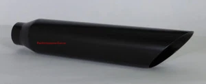 Black Stainless Steel Exhaust Tip - 2.25" Inlet - 3.5" Outlet - 18" Long - Bild 1 von 2