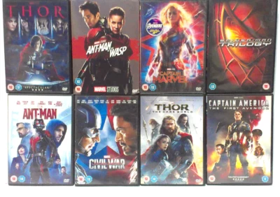 CAPTIAN MARVEL, THOR, SPIDER-MAN, ANT-MAN, ETC. 8x MARVEL HERO DVD FILMS BUNDLE - Image 1 of 4