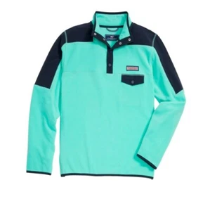 Vineyard Vines Herren Colorbock Sherpa Pullover Seafoam Grün Blau Medium Neu - Bild 1 von 10