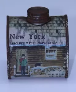 New York acero puro sciroppo 8 oz vintage latta litografia metallo pubblicità da collezione 1984 - Foto 1 di 11