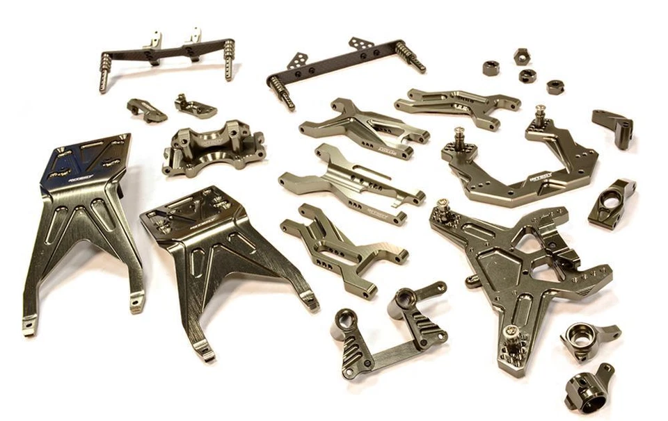 Grey Billet Machined Complete Suspension Upgrade Kit for Traxxas Slash 1/10 2WD - Image 1 of 1