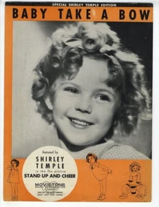 SHIRLEY TEMPLE SONDEREDITION Noten 1934 Baby Take A Bow GANZSEITIGES FOTO - Bild 1 von 1
