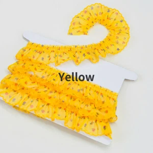 5M Pleated Lace Ribbon Trim Floral Frill Ruffle Mesh Edge DIY Sewing Accessories - Picture 1 of 18