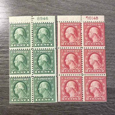 US Scott 498e and 499e  Booklet Panes MH - Image 1 of 4