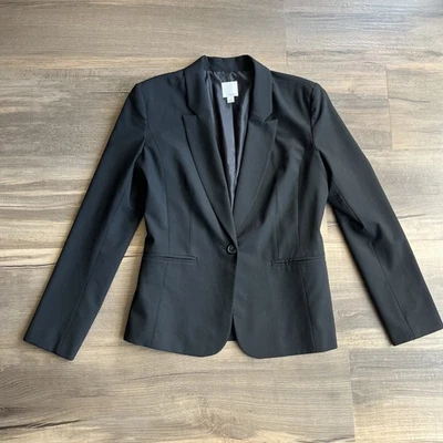 Chaqueta Blazer Mujer Halógena Un Botón Forrada Negra 10 Foto 1 de 4