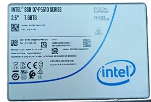 Intel D7-P5510 Series 7.68TB U.2 PCIe NVME 2.5 SSD - SSDPF2KX076TZ Gen4 - Picture 1 of 1
