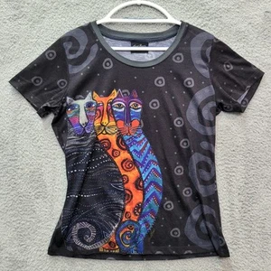 Camiseta Laurel Burch Top Talla Grande Mujer Colorido Gatos Tejido Pullover  - Imagen 1 de 14