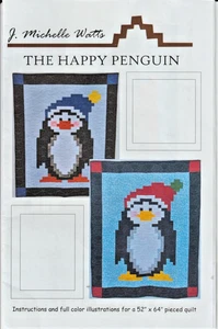 The Happy Penguin - QUILT PATTERN -Sewing - 52" x 64" Pieced Quilt - Picture 1 of 3