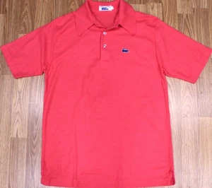 VTG 1980s LACOSTE POP-COLLAR POLO SHIRT COTTON PINK BLUE CROCODILE LARGE, L - Picture 1 of 5