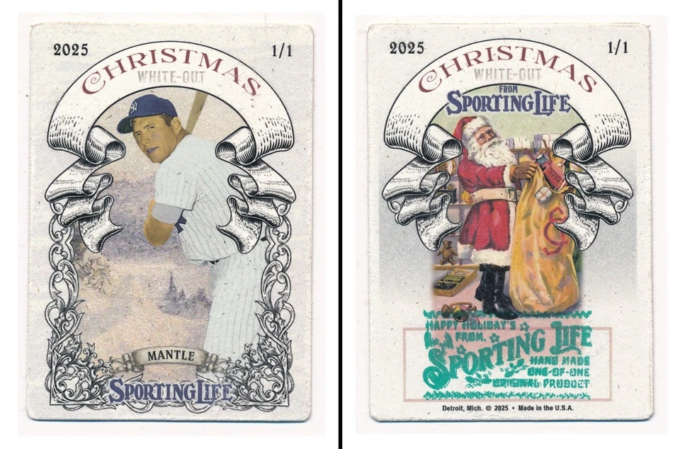 Sporting Life Christmas WHITE OUT 2025 1/1- MICKEY MANTLE, New York Yankees - Image 1 of 1