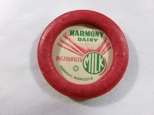 HARMONY MN DAIRY PASTEURISIERTE MILCH Werbung Milch Flaschenverschluss - Bild 1 von 4