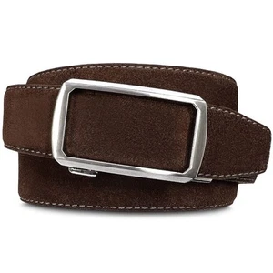 Men's Leather Belt Ratchet Belt Genuine Suede Leather Belts For Jeans Dress 1... - Picture 1 of 8