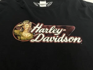 Harley Davidson Warr’s London England Long Sleeve T Shirt Men's XL Military Girl - Picture 1 of 9