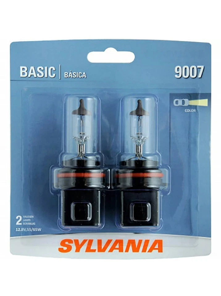 Sylvania 基本款 9007 HB5 65/55W 两个灯泡头灯高低光束 OE 美国制造 — 第 1/4 张图片