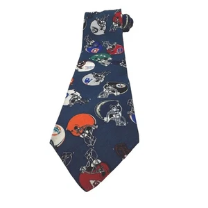 Team NFL Silk Helmets Mens Necktie Navy Blue Multicolored Chargers Chiefs Browns - Picture 1 of 7
