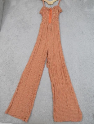 Macacão Aeropostale Feminino Médio Laranja Listrado Batido Perna Larga Cinto de Amarrar - Imagem 1 de 4