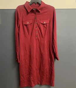 Talbots Dress Womens Size 10 Burgundy Knit Long Sleeves NWT - Picture 1 of 7