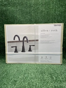allen + roth Townley Oil Rubbed Bronze Bathroom Sink Faucet Wide Spread High-arc - Picture 1 of 7