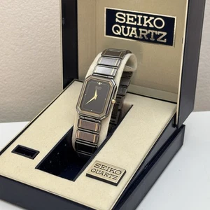NOS Neo Vintage 1980s Seiko 9020-5410 Two Tone Tank Rare - New Bat - Bild 1 von 14