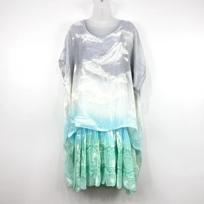 Belle France Dress Women's XL Tie Dye NWT Silk Blend Fairy Artsy Overlay Tiered - Image 1 of 4