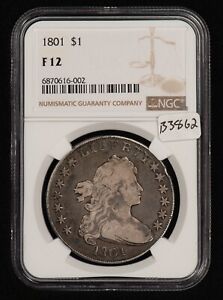 1801 $1 Draped Bust Silver Dollar - Looks VF - NGC F 12 - SKU-B3862