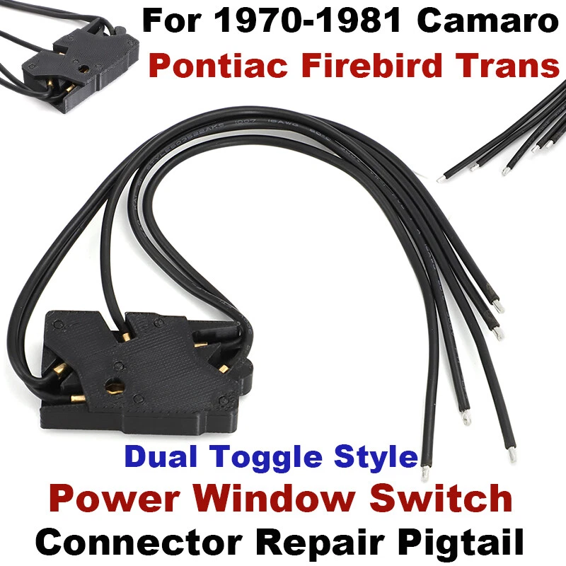 Conector interruptor ventana eléctrica reparación enchufe cable para Pontiac Firebird Camaro 70-81 Foto 1 de 4