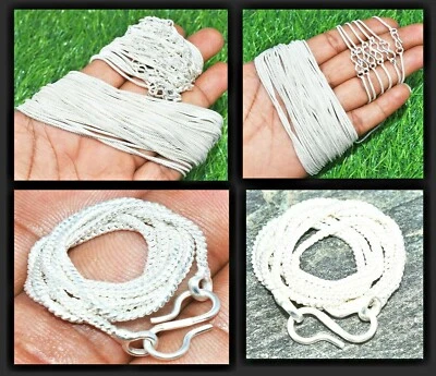 Lote al por mayor de 80 piezas de collar de cadena enchapado en plata de ley 925 joyería hecha a mano Foto 1 de 4