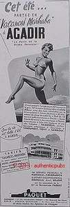 PUBLICITE COMPAGNIE DE NAVIGATION PAQUET MARHABA AGADIR MAROC BERMOND DE 1954 AD - Picture 1 of 1