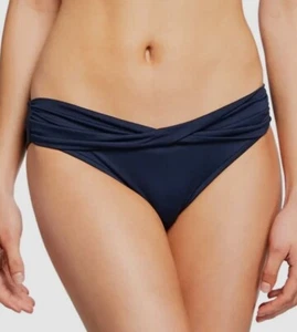Seafolly True Navy Twist Band Mini Hipster Bikini Bottom L101528 Size US 8 - Picture 1 of 2