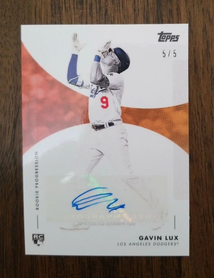 2020 On Demand Rookie Progression Gavin Lux RC Auto 5/5 Dodgers - Image 1 of 2