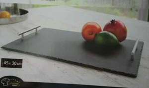 Tablett Schiefer 45 x 30 cm Serviertablett Servierplatte Deko Tischdeko Neu - Bild 1 von 3