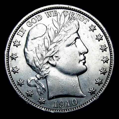 1910 Barber Half Dollar Silver ---- Stunning Low Mintage Coin ---- #UU633 Cover
