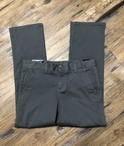 Chaps Boys School Approved Gray Pants Stretch Size 12 Huskey Adj. Waist NWT - Picture 1 of 9