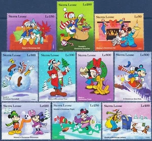 Disney 1995 Sierra Leone - Disney Christmas, Complete Set of 10 - MNH - Picture 1 of 1