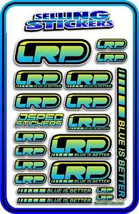 LRP ELECTRIC ESC MOTOR BATTERY LIPO STICKER DECALS RC CAR DRIFT R/C BLUE YELLO B - Picture 1 of 4