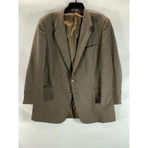 OLEG CASSINI Men's Brown Vintage Two-Button Notch Lapel Blazer SZ 44R - Picture 1 of 11