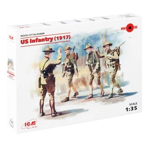 Kit de figuras modelo plástico ICM 35689 escala 1:35 infantería estadounidense (1917) kit de modelado - Imagen 1 de 9