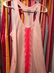 Express Ladies Pink Nightdress w/Neon Lace Trim Sz M Sexy Sleepwear New w/ Tags - Picture 1 of 3