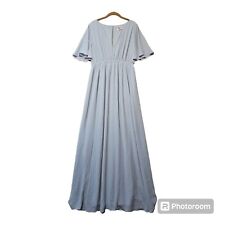 Show Me Your Mumu Formal Dress Womens XL Light Blue Emily Maxi Long V-Neck 