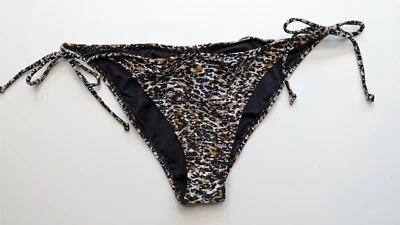 Volcom Ran Wyld Skimpy Bikini Bottom, Leopard, Women's Large - Image 1 of 3